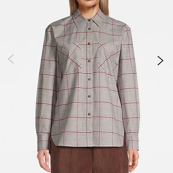 Beige/taupe button up flannel shirt 100% cotton - Picture 2 of 9